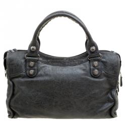 Pre Owned Balenciaga Sage Green Leather Classic City GSH Tote