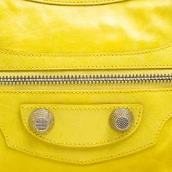 Pre Owned Balenciaga Yellow Leather Classic City GSH Tote