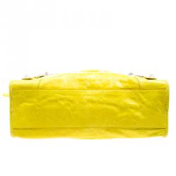 Pre Owned Balenciaga Yellow Leather Classic City GSH Tote
