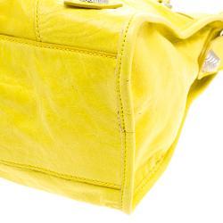 Pre Owned Balenciaga Yellow Leather Classic City GSH Tote