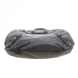 Balenciaga Grey Leather Giant Hobo