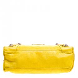 Pre Owned Balenciaga Yellow Leather Classic City GSH Tote