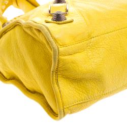 Pre Owned Balenciaga Yellow Leather Classic City GSH Tote