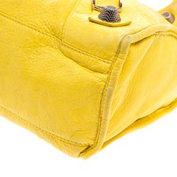 Pre Owned Balenciaga Yellow Leather Classic City GSH Tote