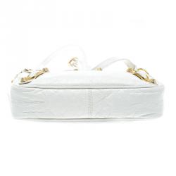 Pre Owned Balenciaga Creme Ivoire Leather Gold Hardware Hip Crossbody Bag