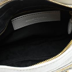 Pre Owned Balenciaga Creme Ivoire Leather Gold Hardware Hip Crossbody Bag