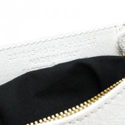 Pre Owned Balenciaga Creme Ivoire Leather Gold Hardware Hip Crossbody Bag