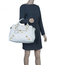 Balenciaga White Leather Giant Midday Bag