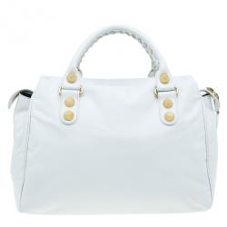 Balenciaga White Leather Giant Midday Bag