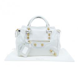 Balenciaga White Leather Giant Midday Bag