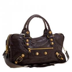 Pre Owned Balenciaga Brown Leather GGH Part Time Tote