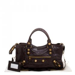 Pre Owned Balenciaga Brown Leather GGH Part Time Tote