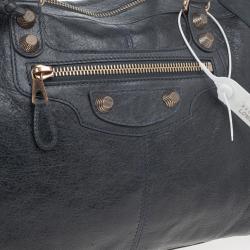 Pre Owned Balenciaga Charcoal Leather Work Tote