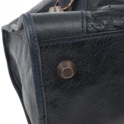 Pre Owned Balenciaga Charcoal Leather Work Tote