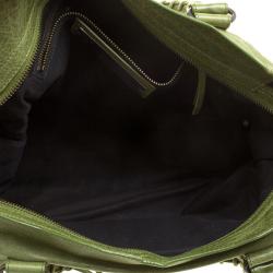 Pre Owned Balenciaga Light Olive Leather Classic City RH Tote