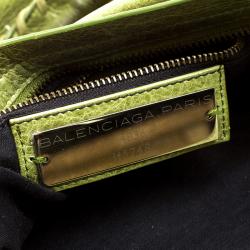 Pre Owned Balenciaga Light Olive Leather Classic City RH Tote