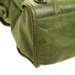 Pre Owned Balenciaga Light Olive Leather Classic City RH Tote