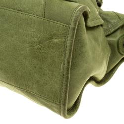 Pre Owned Balenciaga Light Olive Leather Classic City RH Tote