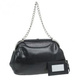 Pre Owned Balenciaga Black Leather Frame Bag