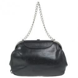 Pre Owned Balenciaga Black Leather Frame Bag