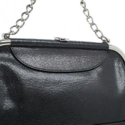 Pre Owned Balenciaga Black Leather Frame Bag
