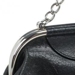 Pre Owned Balenciaga Black Leather Frame Bag