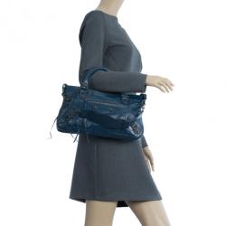 Pre Owned Balenciaga Blue Leather First Tote