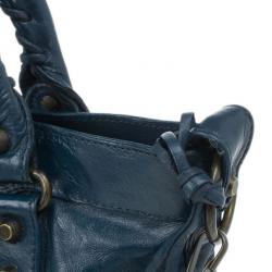 Pre Owned Balenciaga Blue Leather First Tote