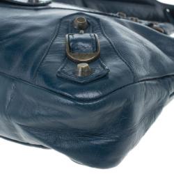 Pre Owned Balenciaga Blue Leather First Tote