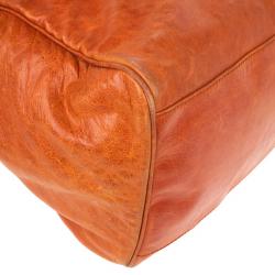 مملوكة مسبقًا Balenciaga Orange Lambskin Giant Mid Day Satchel