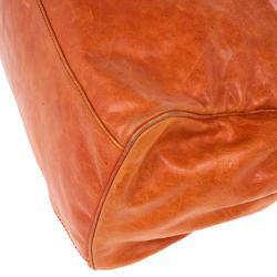 مملوكة مسبقًا Balenciaga Orange Lambskin Giant Mid Day Satchel