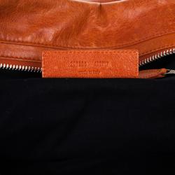 مملوكة مسبقًا Balenciaga Orange Lambskin Giant Mid Day Satchel