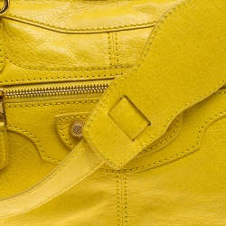 Pre Owned Balenciaga Curry Leather Giant 12 Gold Hardware Part Time Tote