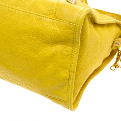Pre Owned Balenciaga Curry Leather Giant 12 Gold Hardware Part Time Tote