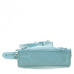 Pre Owned Balenciaga Vert Jade Leather Mini Covered Hardware City Bag