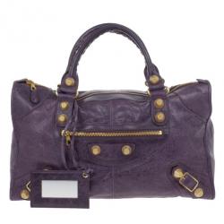 مملوكة مسبقًا Balenciaga Purple Lambskin Giant Work