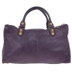 مملوكة مسبقًا Balenciaga Purple Lambskin Giant Work