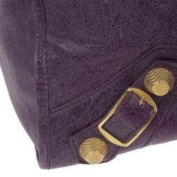 مملوكة مسبقًا Balenciaga Purple Lambskin Giant Work