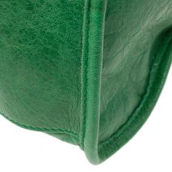 Pre Owned Balenciaga Green Lambskin Giant Part Time Tote