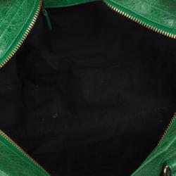 Pre Owned Balenciaga Green Lambskin Giant Part Time Tote