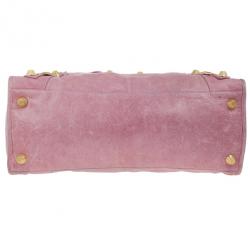 Pre Owned Balenciaga Pink Lambskin Giant Work