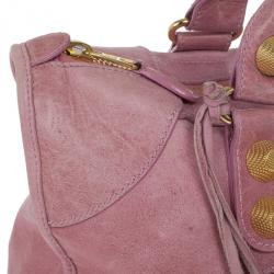 Pre Owned Balenciaga Pink Lambskin Giant Work