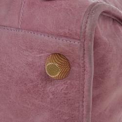 Pre Owned Balenciaga Pink Lambskin Giant Work