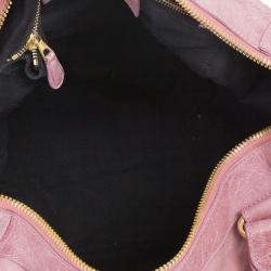 Pre Owned Balenciaga Pink Lambskin Giant Work