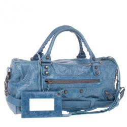 مملوكة مسبقًا Balenciaga Blue Leather Twiggy Bag