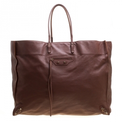 Balenciaga Brown Leather Papier A3 Tote