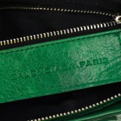 Pre Owned Balenciaga Green Lambskin Giant 12 Hip