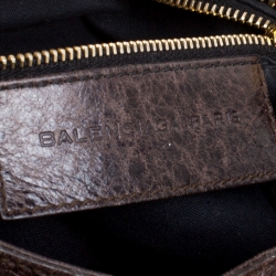 Pre Owned Balenciaga Charbon Leather GGH Classic City Tote