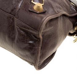 Pre Owned Balenciaga Charbon Leather GGH Classic City Tote