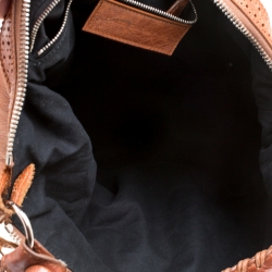 Pre Owned Balenciaga Brown Leather Giant Covered Brogues Day Hobo